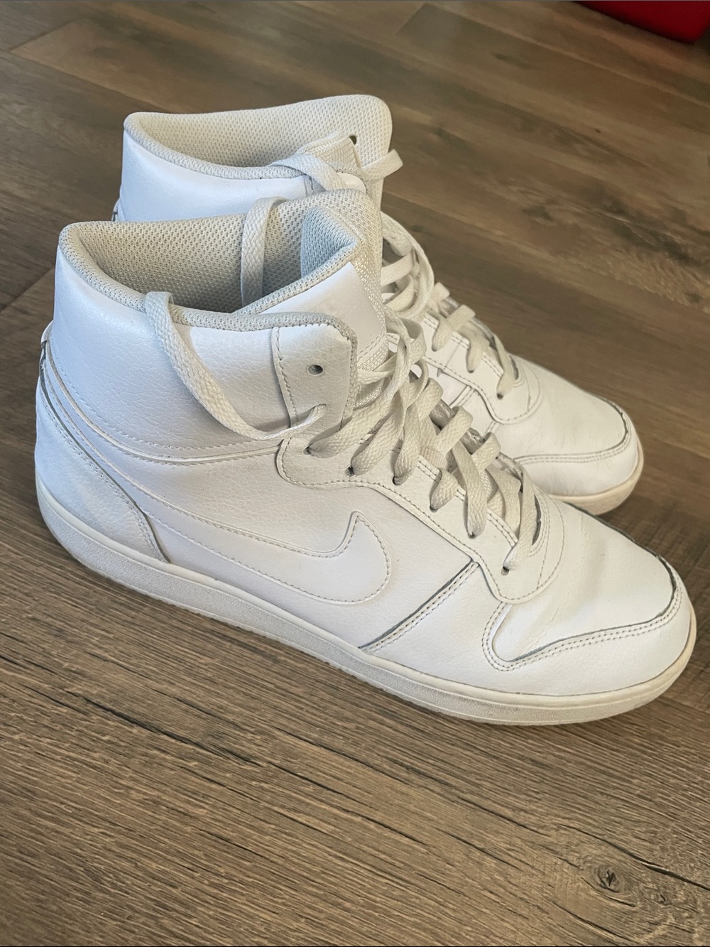 Nike Ebernon mid Triple White High Top Leather Sneakers